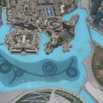 Zicht vanaf de Burj Khalifa, Dubai. Het hoogste gebouw ter wereld.